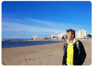 Mika am Strand von Le Grau-du-Roi