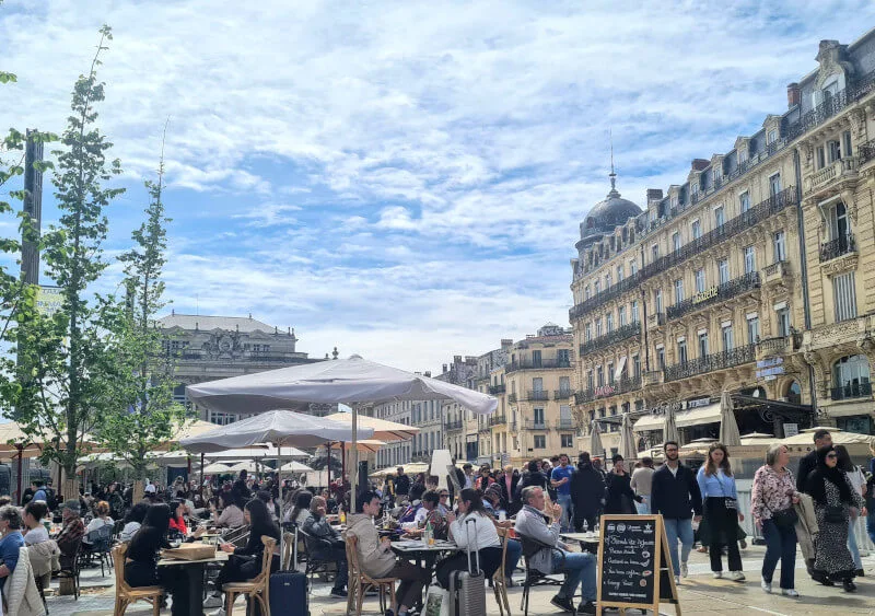 Die Opéra Comedie auf dem Place de la Comédie in der Altstadt von Montpellier