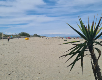 Nach einem langen Spaziergang am Strand von Frontignan in der Nähe der Campingplätze