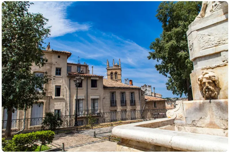 Fontaine des Licornes am Place de la Canourgue in Montpellier